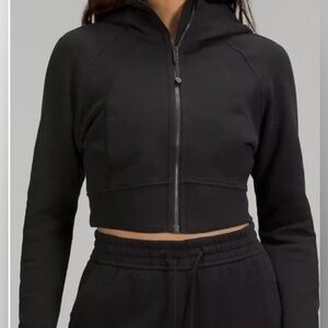 lululemon athletica Black Cropped Full Zip Scuba Hoodie